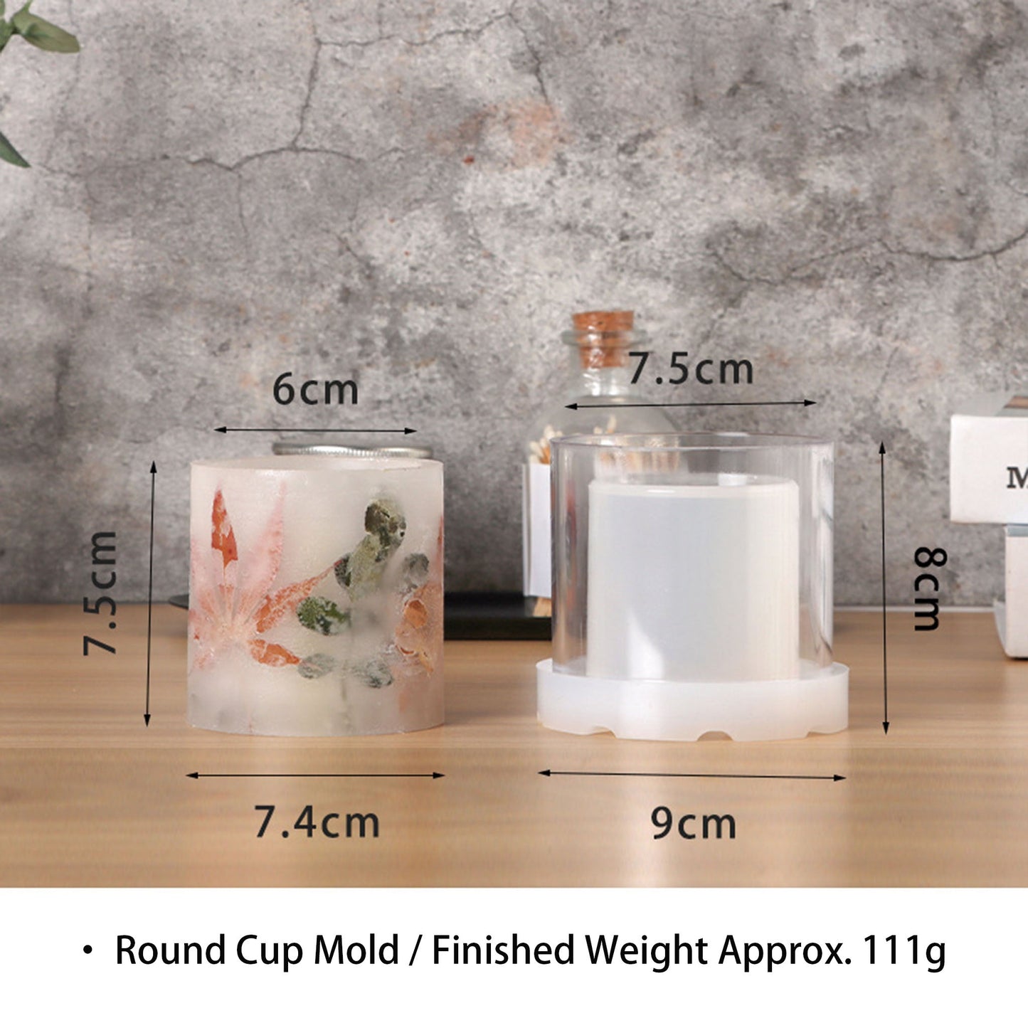 Round Candle Cup Mold with Inner Cavity - Acrylic Container Candle Mold ZUO