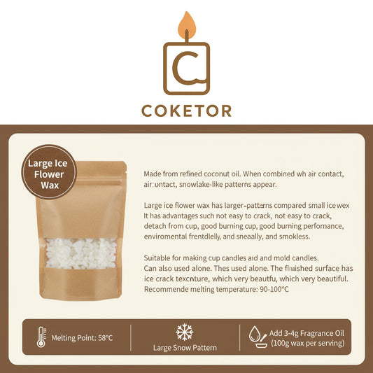 Large Ice Flower Wax - Premium Candle Making Wax (500g) Coketor