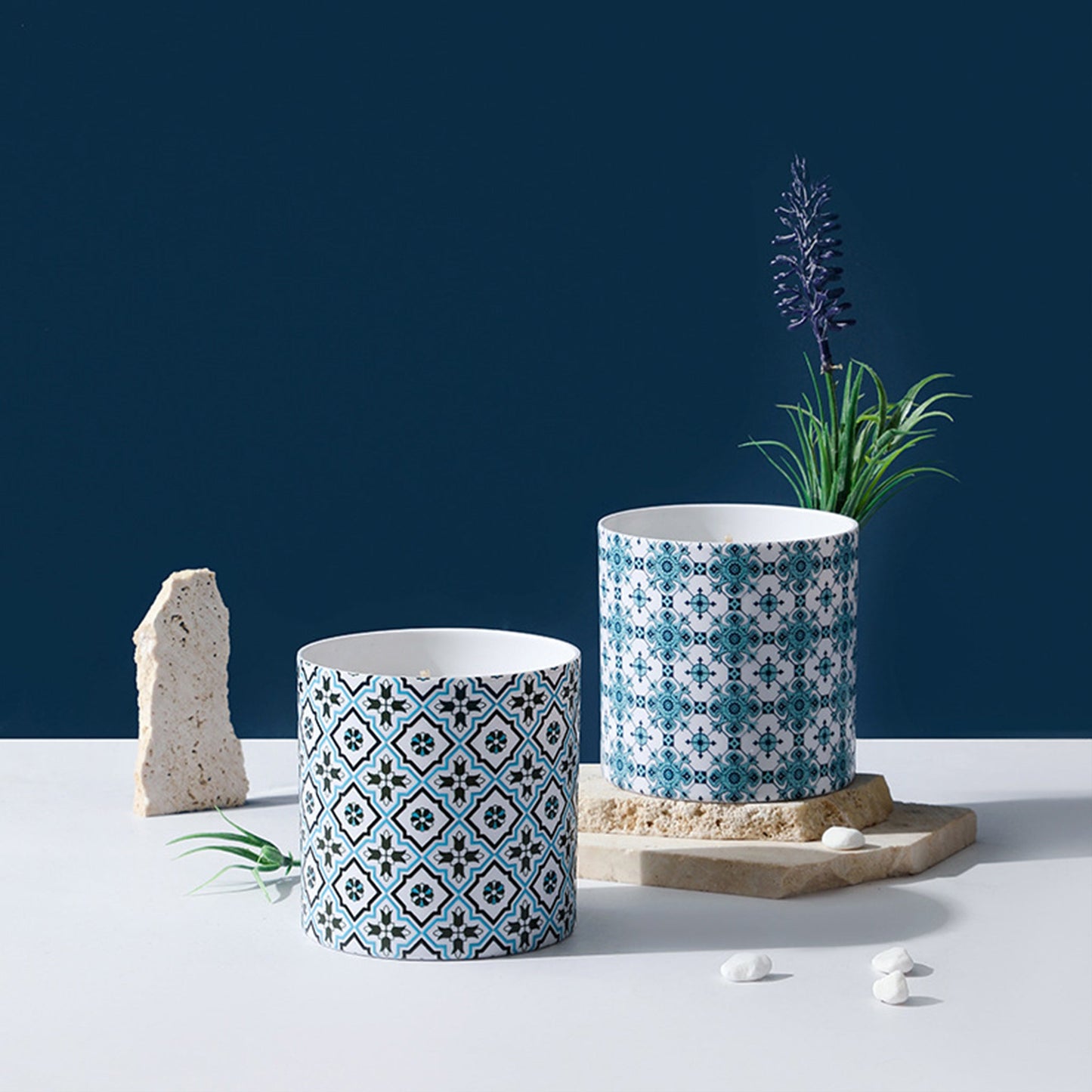 Coketor Aromatherapy Candle Collection - Handcrafted Ceramic Geometric Pattern Candles Coketor
