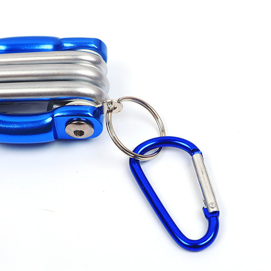 Folding Hex Wrench Set - 8-in-1 Multi-Tool Allen Key Kit with Carabiner