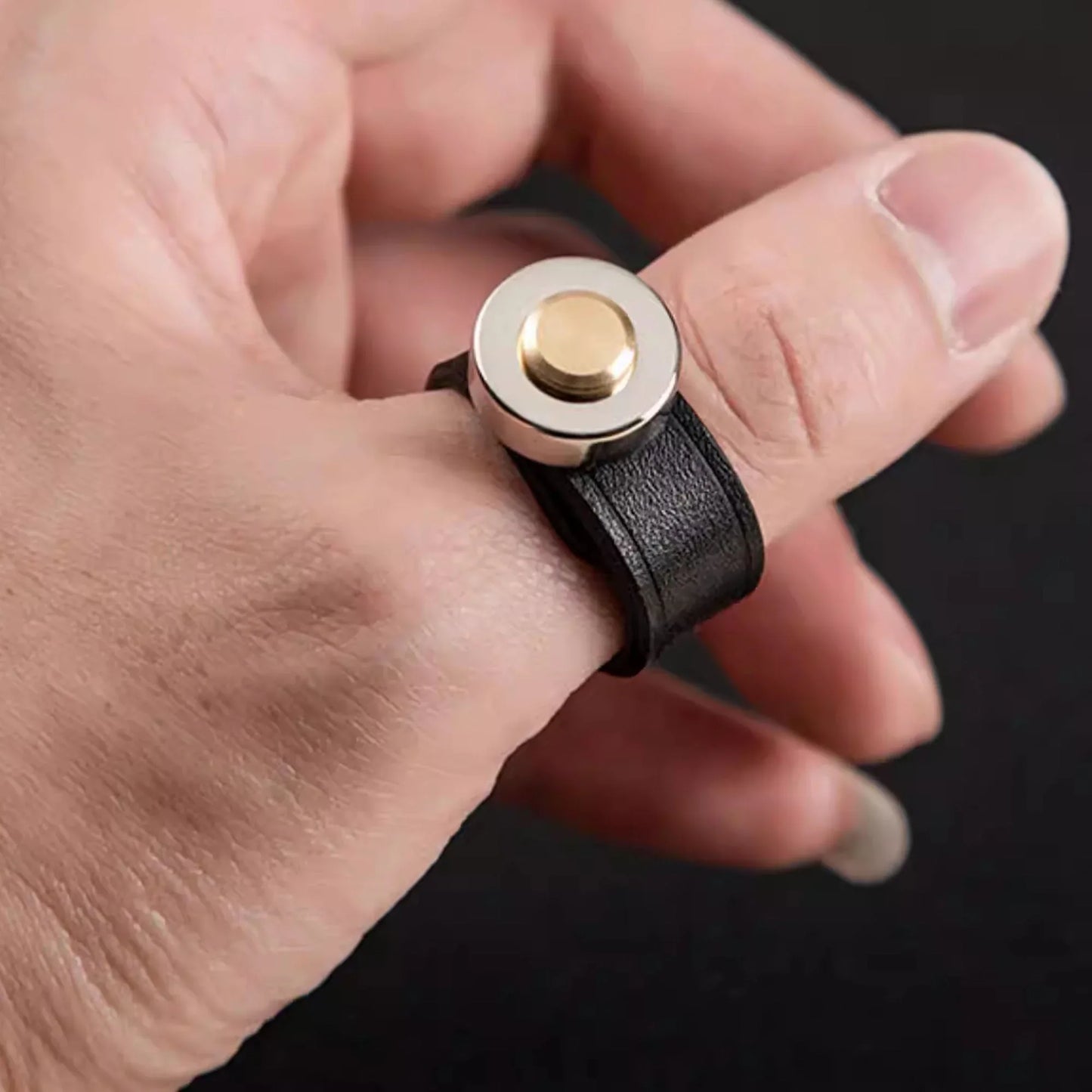 Coketor Strong Magnetic Ring with Soft Cowhide Leather Strap - Quick Reload Slingshot Accessory - Coketor