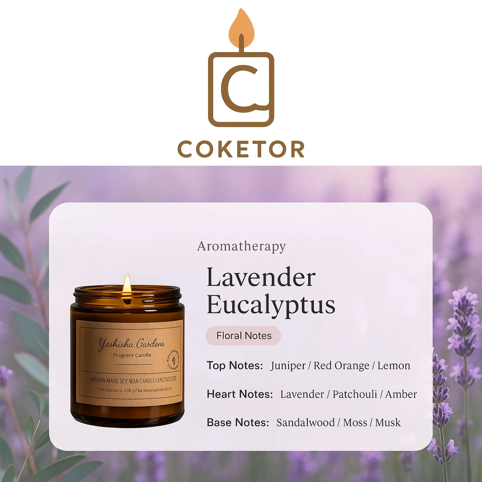 Coketor Premium Aromatherapy Candles - 13 Signature Scents Natural Soy Wax Candle Collection 100g/200g Coketor