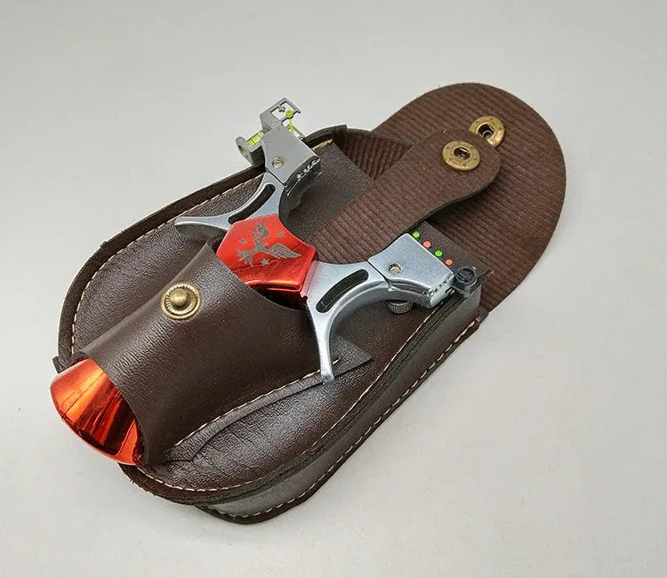 Coketor Handcrafted Leather Slingshot Pouch with Magnetic Steel Ball Storage - All-in-One Portable Accessory - Coketor