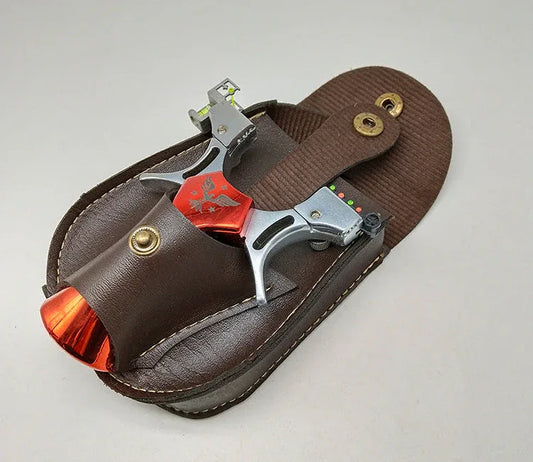Coketor Handcrafted Leather Slingshot Pouch with Magnetic Steel Ball Storage - All-in-One Portable Accessory - Coketor