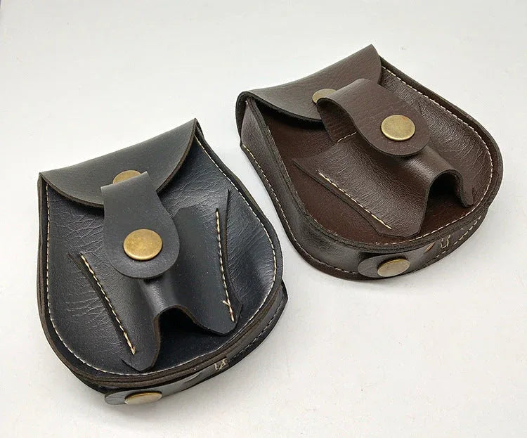 Coketor Handcrafted Leather Slingshot Pouch with Magnetic Steel Ball Storage - All-in-One Portable Accessory - Coketor