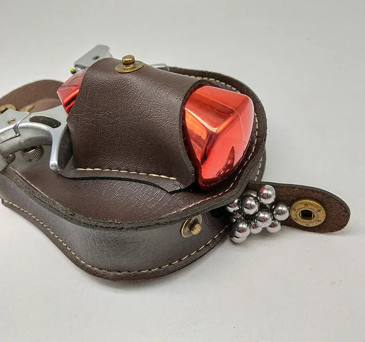 Coketor Handcrafted Leather Slingshot Pouch with Magnetic Steel Ball Storage - All-in-One Portable Accessory - Coketor