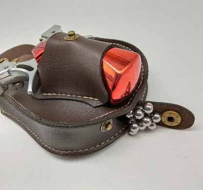 Coketor Handcrafted Leather Slingshot Pouch with Magnetic Steel Ball Storage - All-in-One Portable Accessory - Coketor