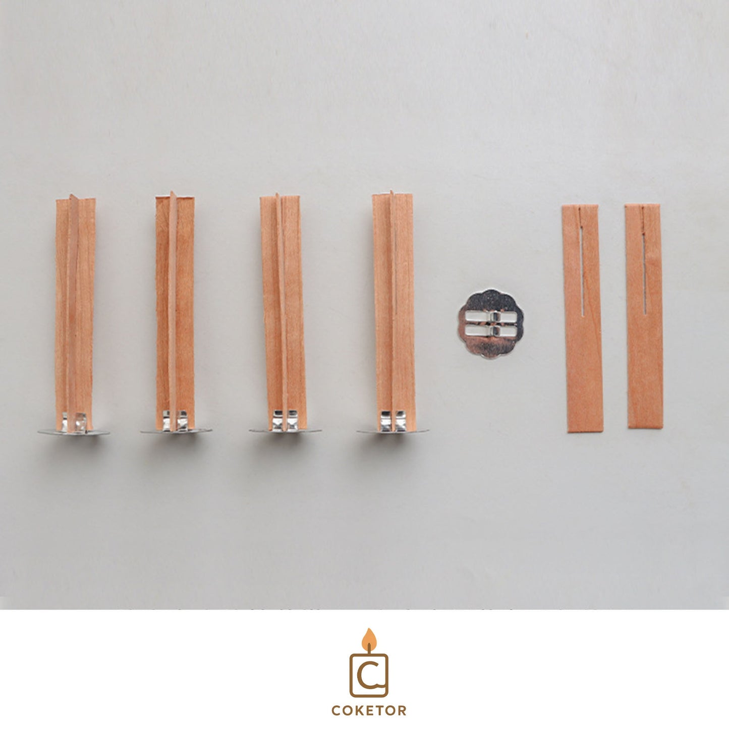 Wooden Candle Wicks - Natural Wood Wicks (5 Pieces) Coketor