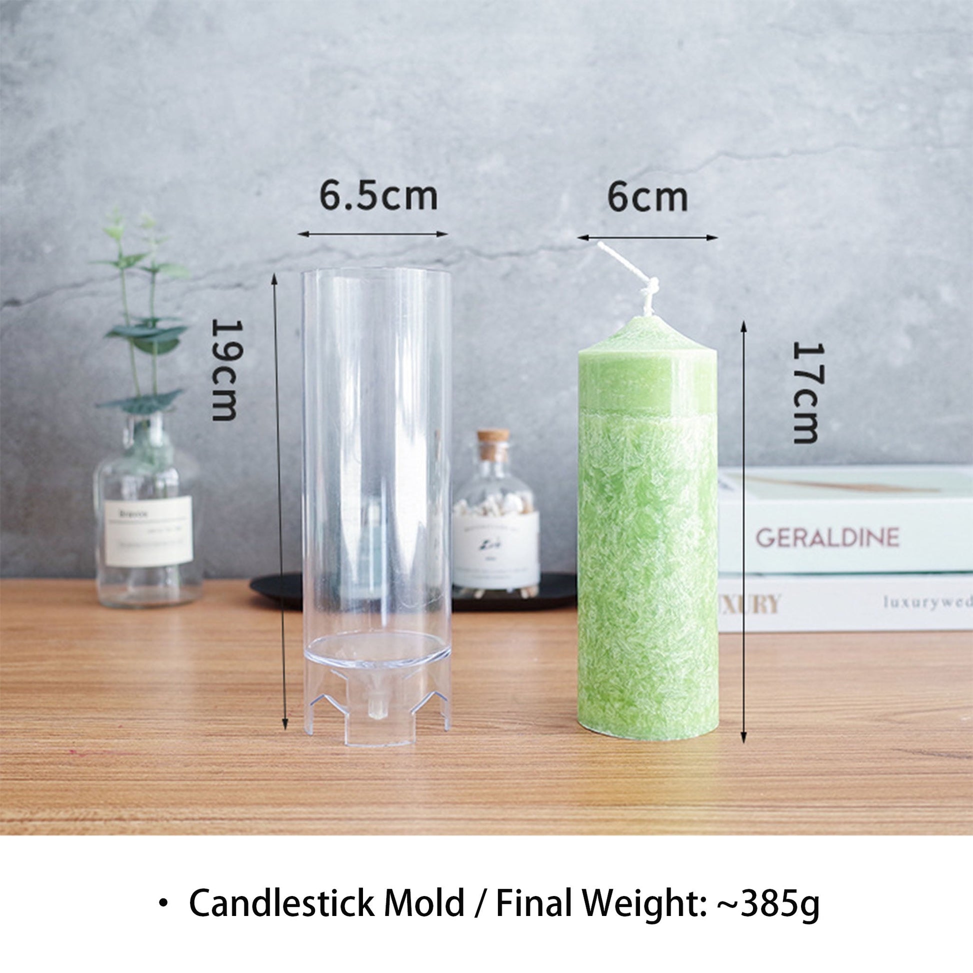 Candle Holder Mold - Tall Pillar Candlestick Acrylic DIY Aromatherapy Candle Making Mold Coketor