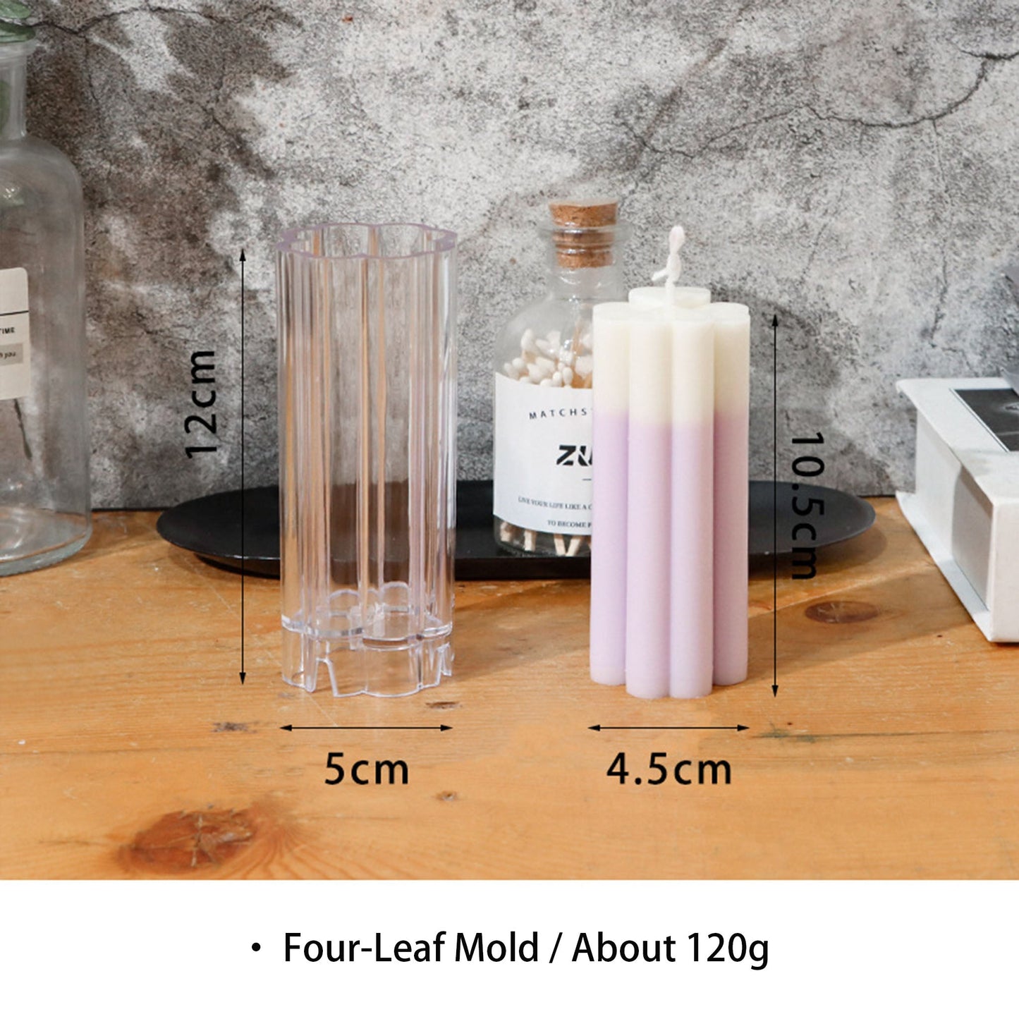 Four-Leaf Clover Candle Mold - Acrylic Pillar Candle Mold ZUO
