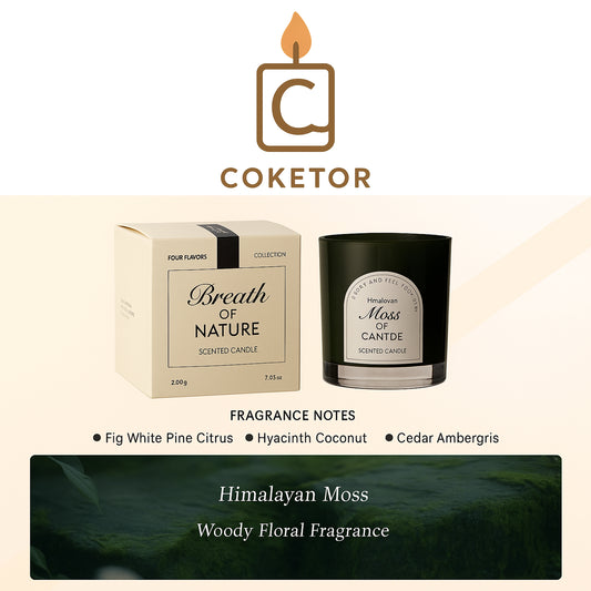 Himalayan Moss Scented Candle - Woody Floral Fragrance COKETOR