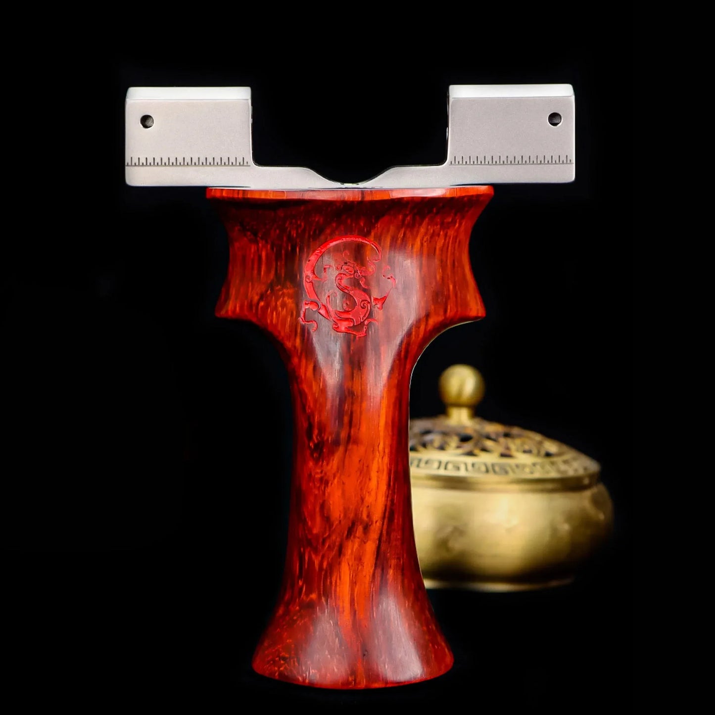 Coketor TC21 Titanium Alloy Universal Dragon Teeth Slingshot - High Precision Competition Wood Handle - Coketor