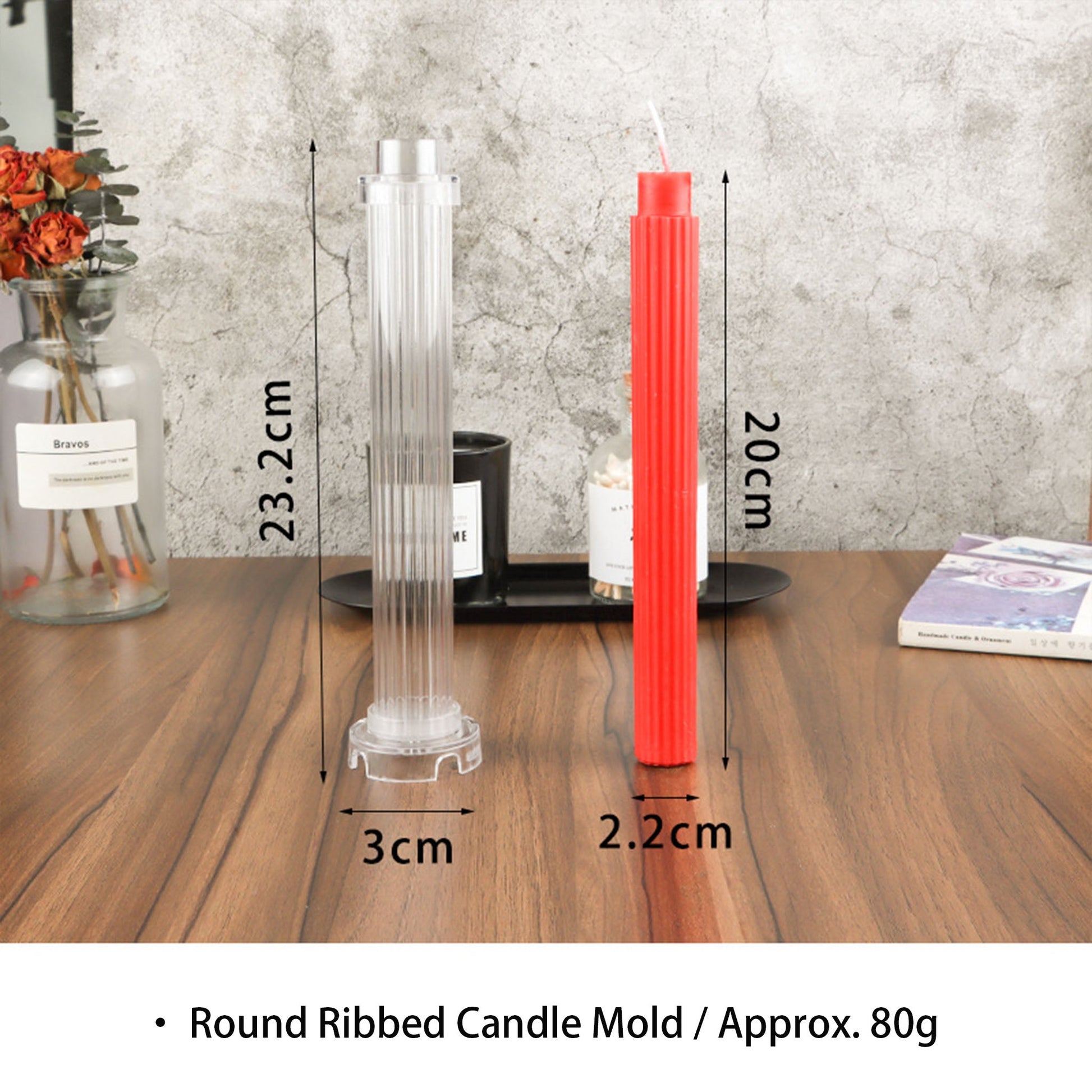 Round Fluted Pillar Candle Mold - Acrylic Candle Mold ZUO