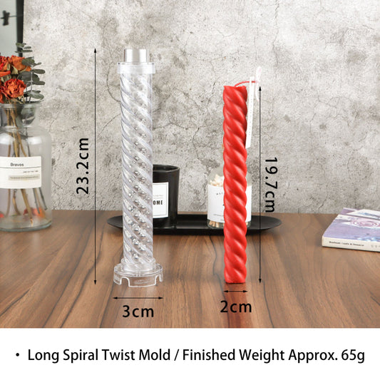 Long Spiral Twist Candle Mold - Acrylic Taper Candle Mold ZUO