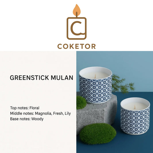 Coketor Aromatherapy Candle Collection - Handcrafted Ceramic Geometric Pattern Candles Coketor