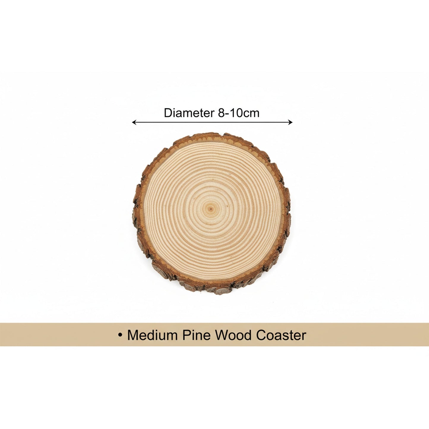 Natural Pine Wood Coasters - Round Wooden Slices Coketor