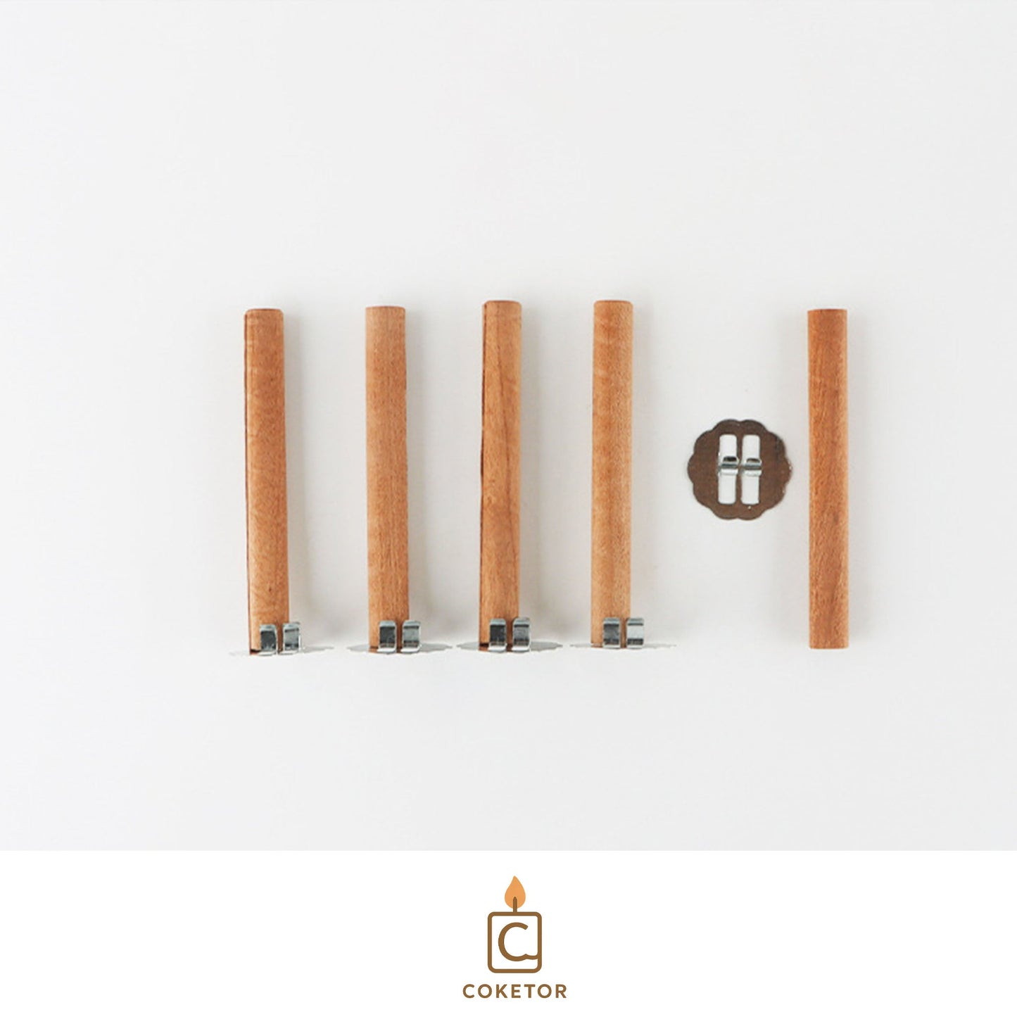 Wooden Candle Wicks - Natural Wood Wicks (5 Pieces) Coketor