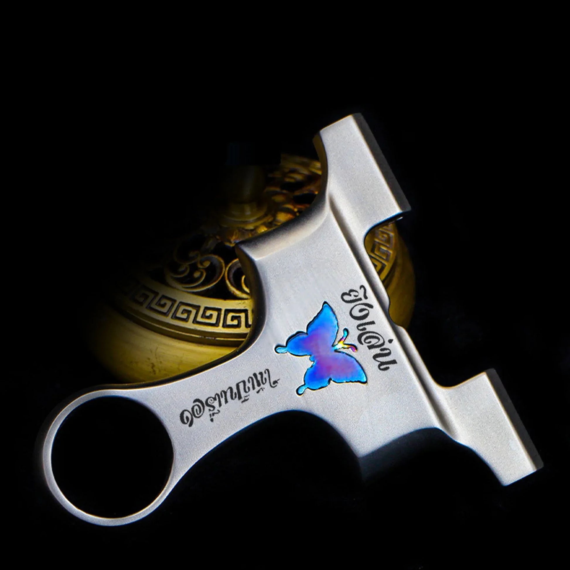 Bowson Model 9025 - 3rd Generation Butterfly Training Knife | 630 Stainless Steel & TC21 Titanium Alloy | 90mm Fork Width - Coketor