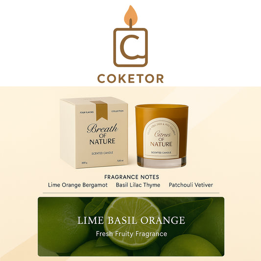 Citrus of Nature Scented Candle - Fresh Fruity Fragrance COKETOR