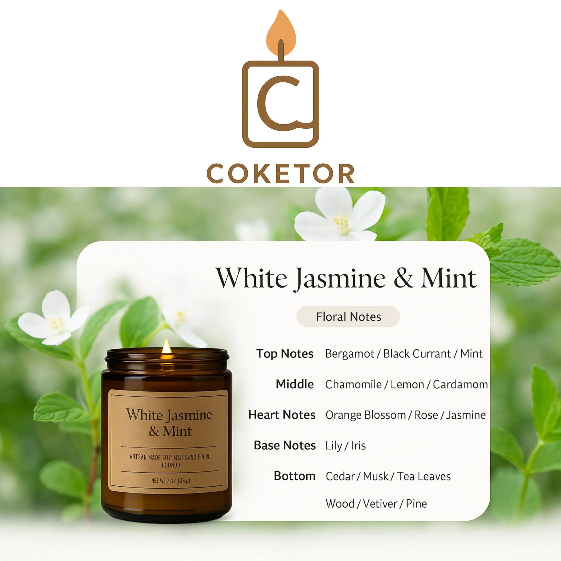 Coketor Premium Aromatherapy Candles - 13 Signature Scents Natural Soy Wax Candle Collection 100g/200g Coketor