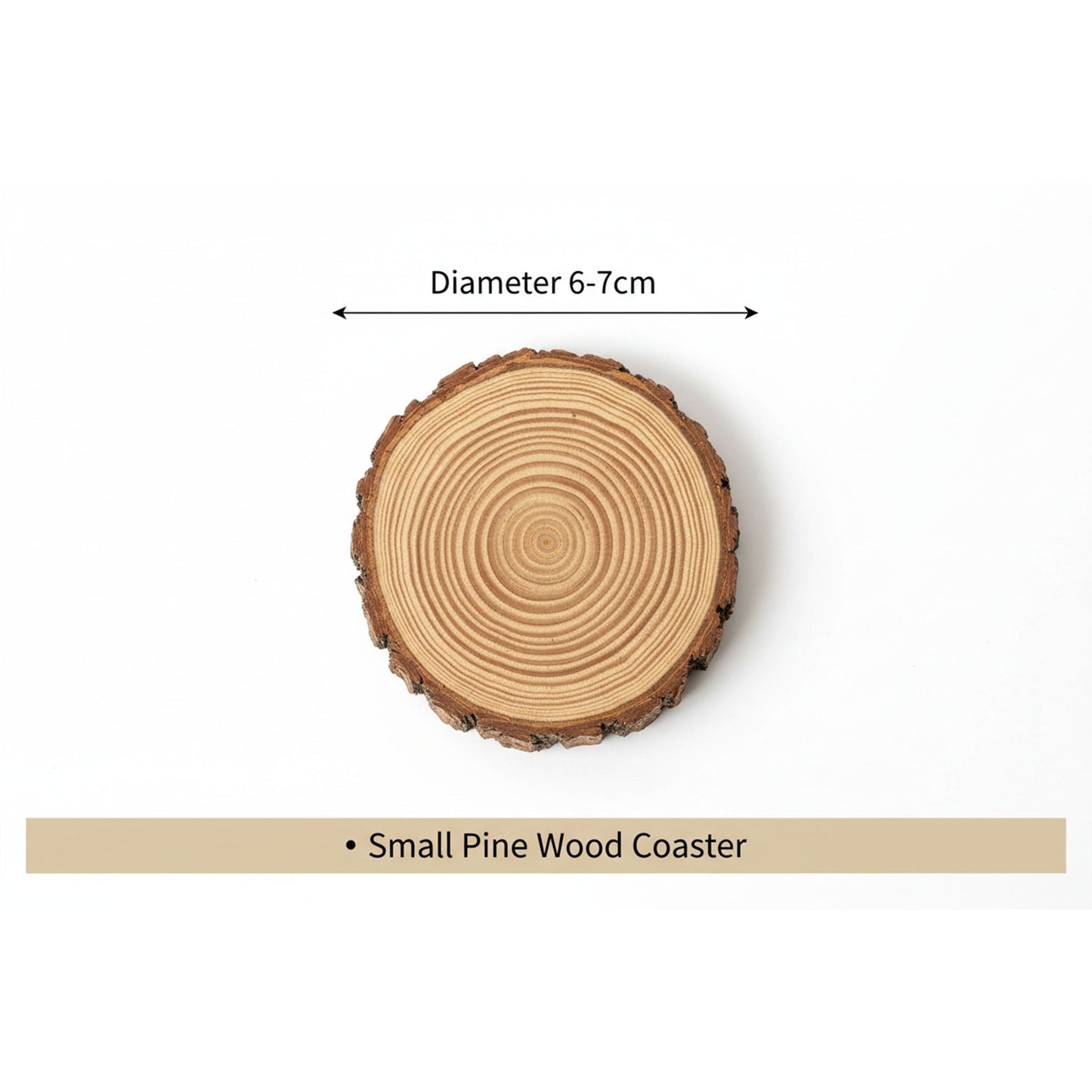 Natural Pine Wood Coasters - Round Wooden Slices Coketor