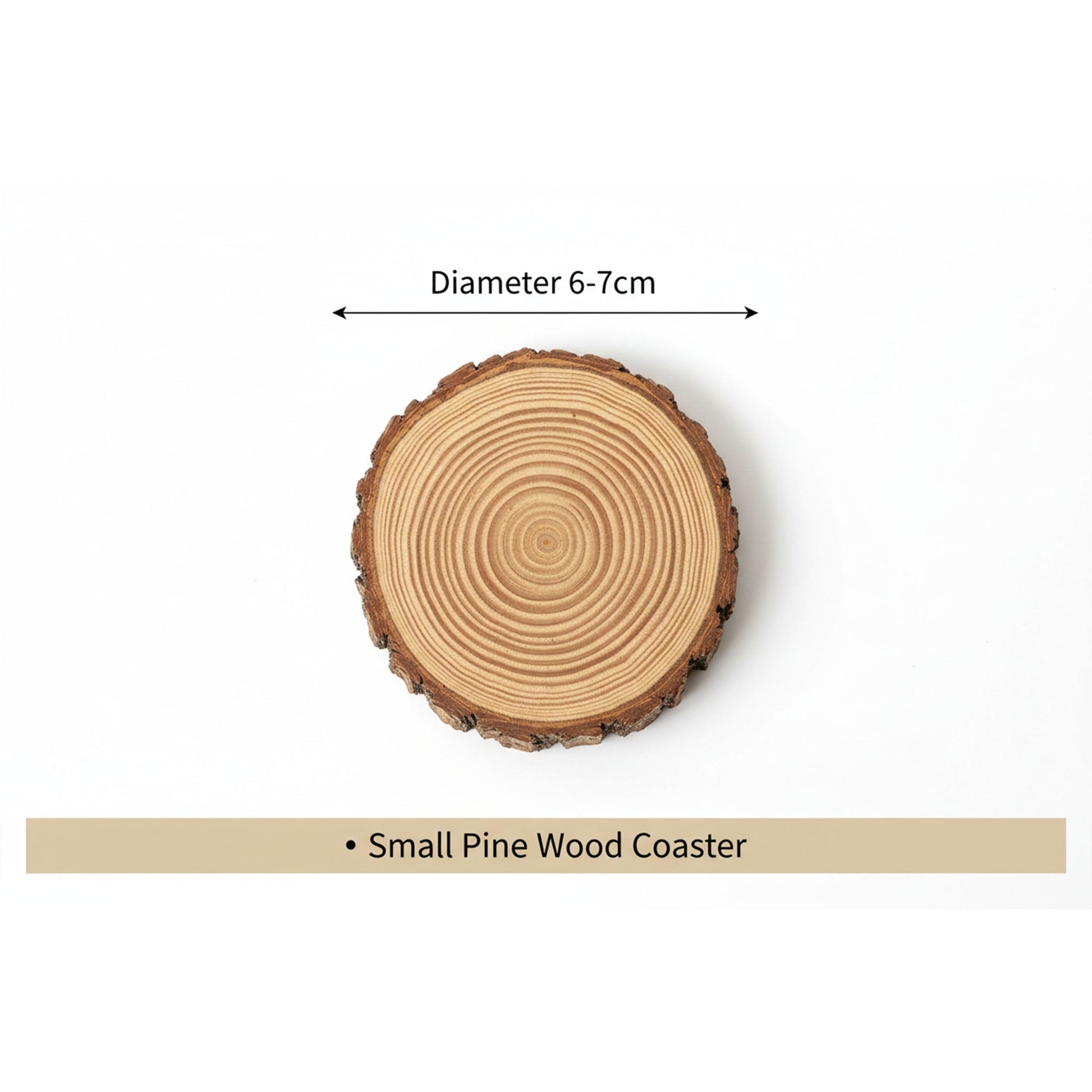 Natural Pine Wood Coasters - Round Wooden Slices Coketor