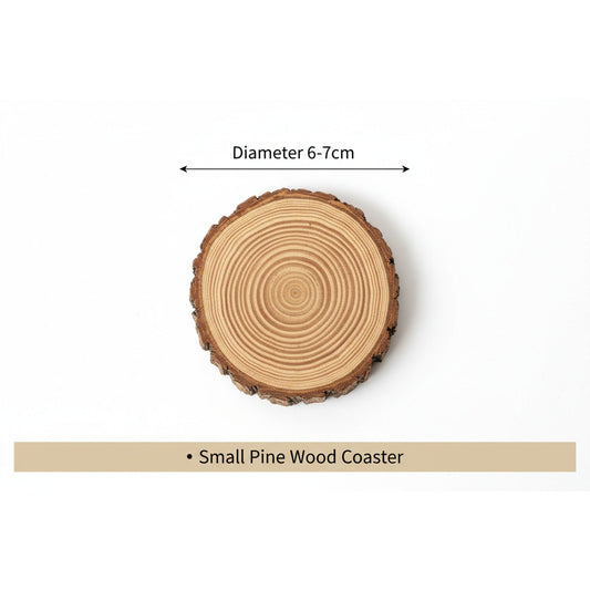 Natural Pine Wood Coasters - Round Wooden Slices Coketor