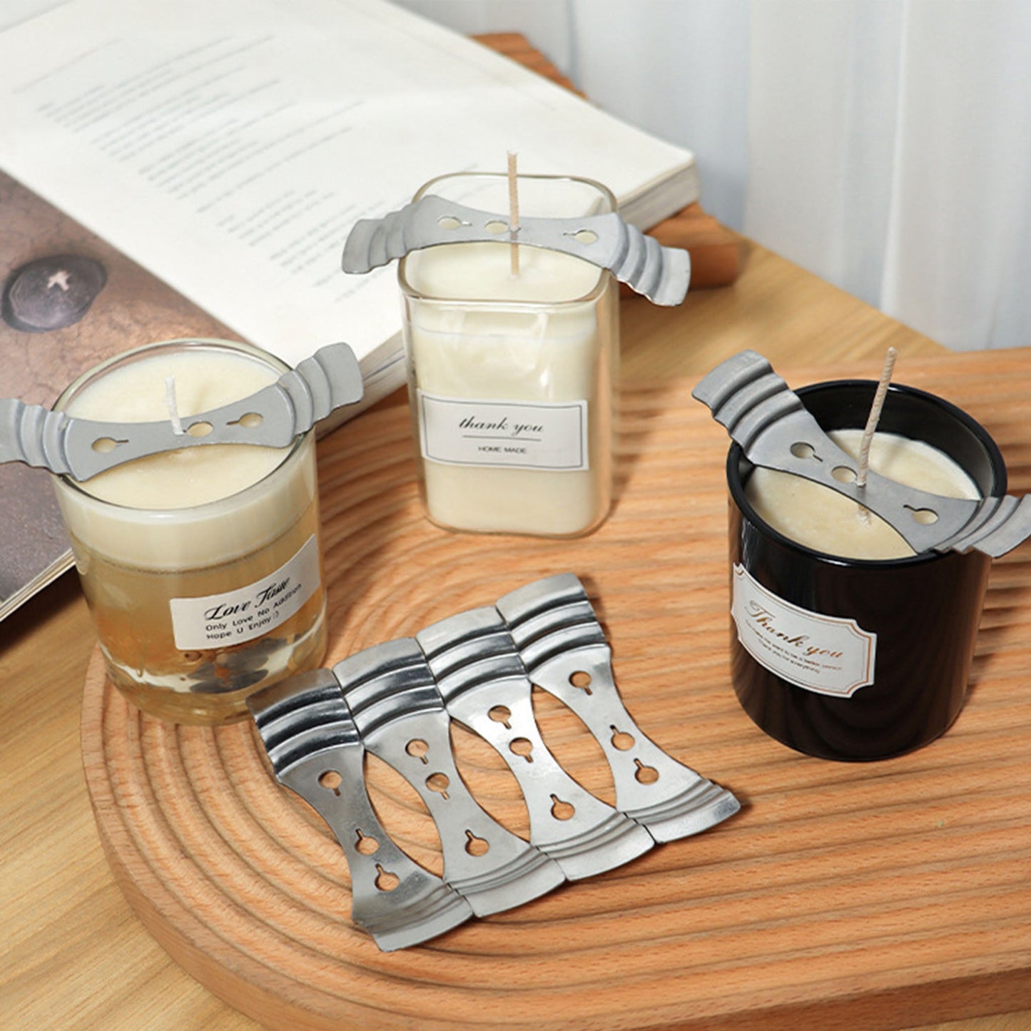 Metal Wick Clip - Candle Wick Centering Device Coketor