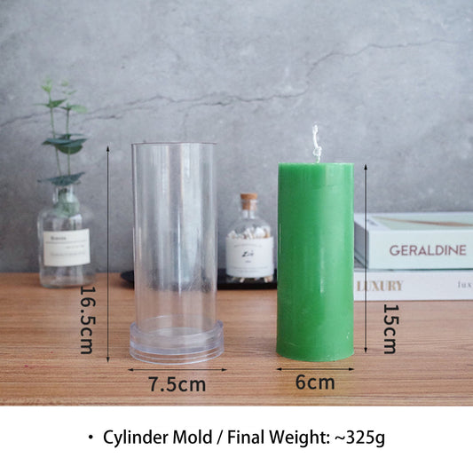 Cylindrical Pillar Candle Mold - Smooth Texture Acrylic DIY Aromatherapy Candle Making Mold Coketor