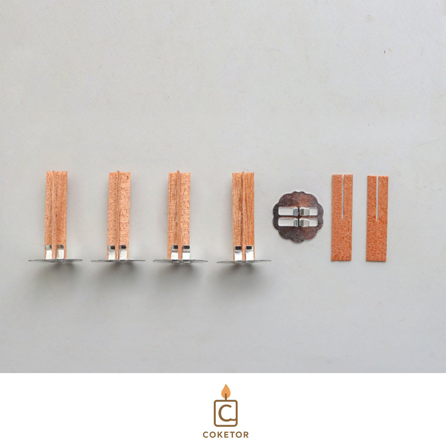 Wooden Candle Wicks - Natural Wood Wicks (5 Pieces) Coketor