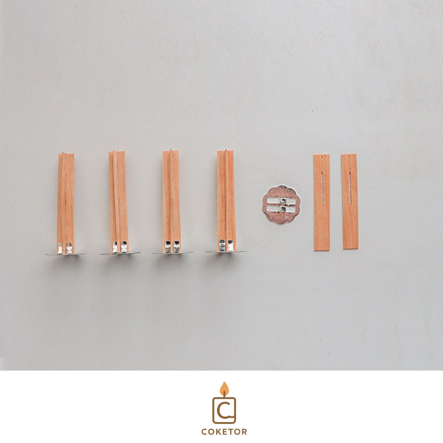 Wooden Candle Wicks - Natural Wood Wicks (5 Pieces) Coketor
