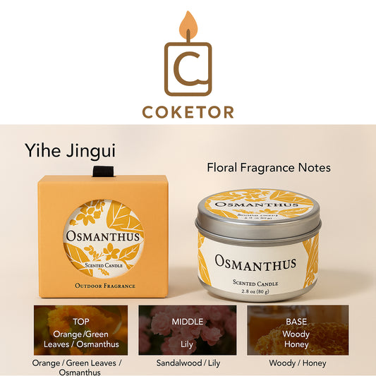 🌼 COKETOR Yihe Jingui Scented Candle - 2.8 oz Osmanthus Floral Fragrance COKETOR
