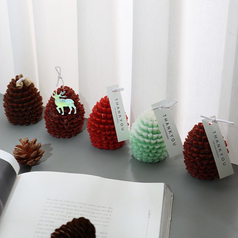 Christmas Pinecone Silicone Mold for Candle Aromatherapy Plaster DIY 3D Decoration Coketor