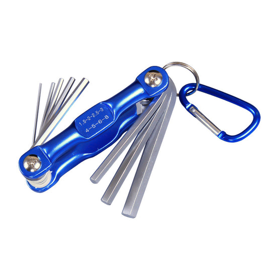 Folding Hex Wrench Set - 8-in-1 Multi-Tool Allen Key Kit with Carabiner