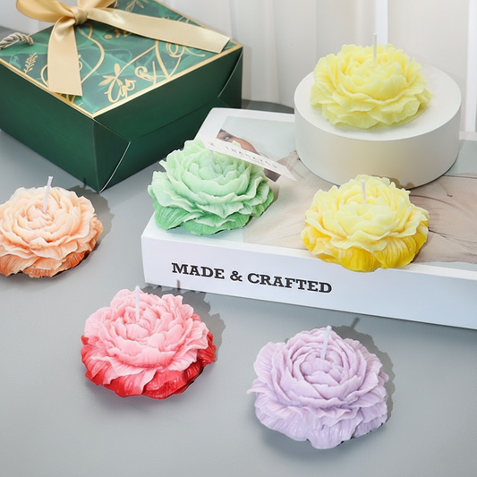 Peony Flower Silicone Mold DIY Aromatherapy Candle Kit INS Floral Model Creative Handmade Coketor