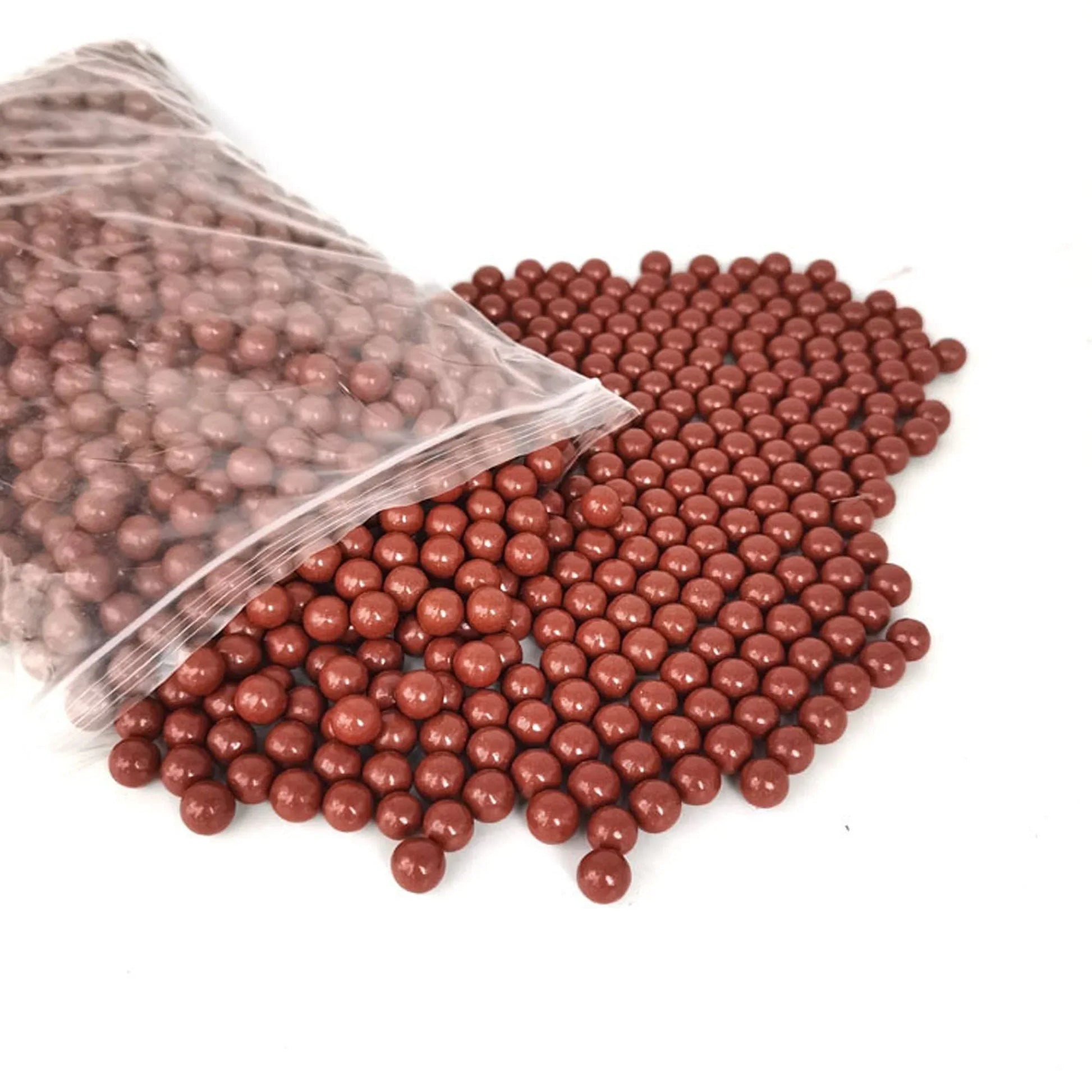 Coketor Solid Brown-Red Slingshot Clay Balls - Safe Competition Weighted Non-Fading Eco-Friendly Ammunition (8-9mm/10-11mm, 200pcs/bag) - Coketor