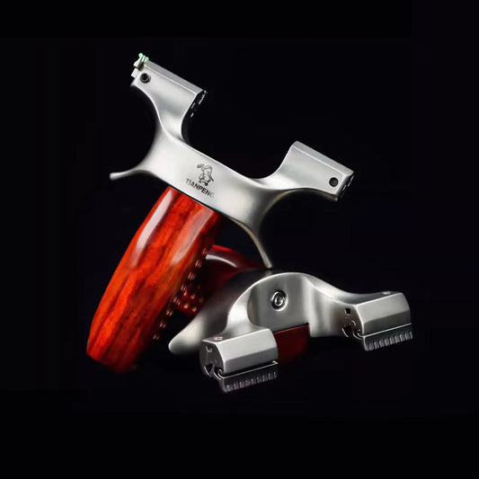 Coketor Tianpeng Wood Handle Dragon Teeth Slingshot - 630 Steel Competition Grade (Model 8020 & 9025) - Coketor