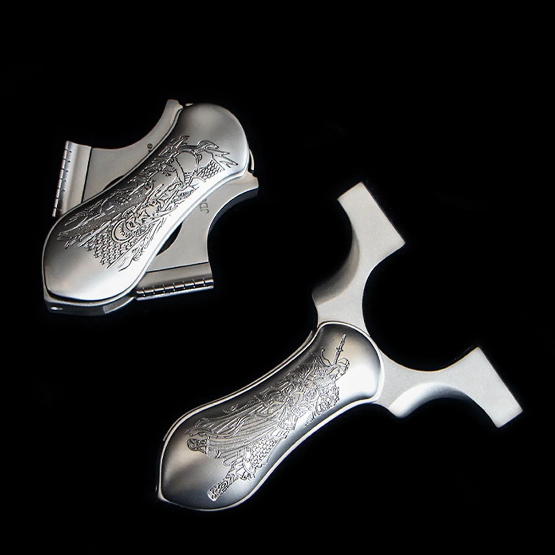 Coketor TC21 Full Titanium Alloy Folding Slingshot - Dragon Teeth Quick Press Flat Band Adult Professional - Coketor