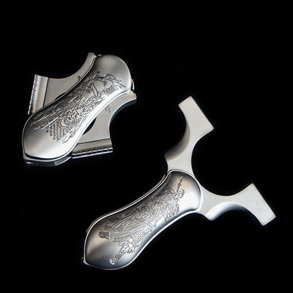 Coketor TC21 Full Titanium Alloy Folding Slingshot - Dragon Teeth Quick Press Flat Band Adult Professional - Coketor