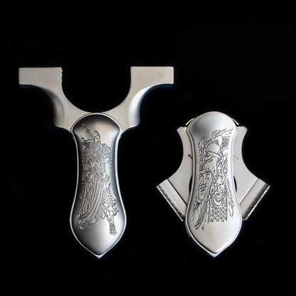 Coketor TC21 Full Titanium Alloy Folding Slingshot - Dragon Teeth Quick Press Flat Band Adult Professional - Coketor